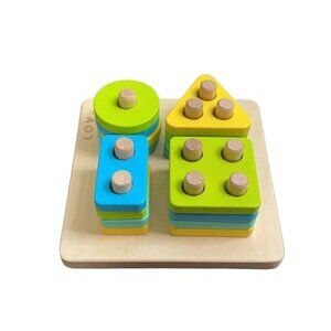 Lovevery Wooden Montessori Sort & Stack Peg Puzzle The Enthusiast 28-30 Months